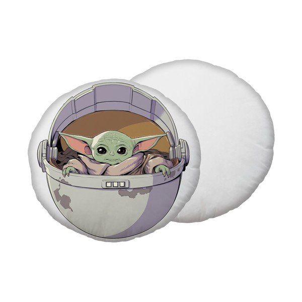 Cuscino per bambini in micropile ø 40 cm Star Wars "Mandalorian 02" – Jerry Fabrics