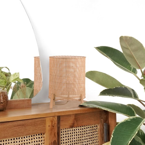 Lampada da tavolo in rattan, altezza 35 cm Wala - SULION-image-2