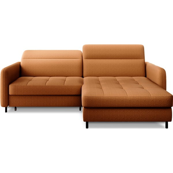 Divano angolare giallo allungabile/con contenitore (con penisola a destra/con chaise lounge) e rivestimento in velluto Gomsi – ELTAP