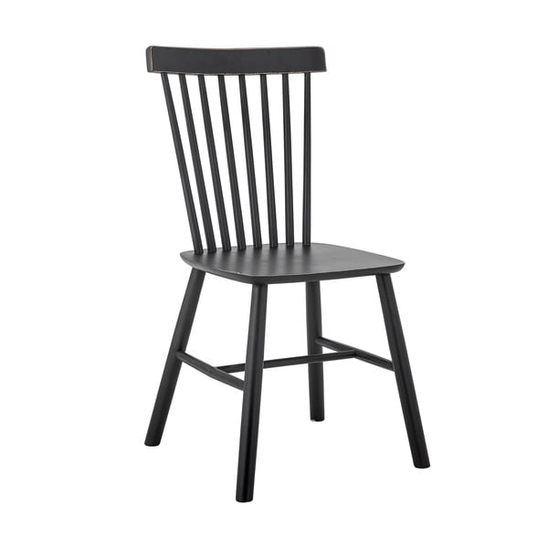 Sedia da pranzo nera in legno di cauciù massiccio Mill – Bloomingville