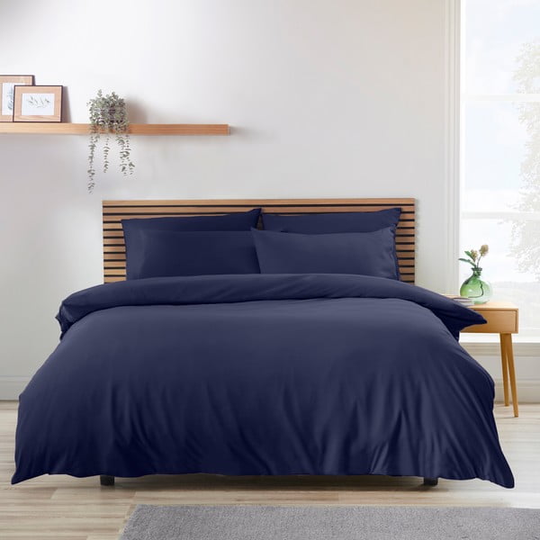Biancheria da letto blu scuro in microfibra per letto matrimoniale/per letto esteso 230x220 cm So Soft Easy Iron – Catherine Lansfield-image-1