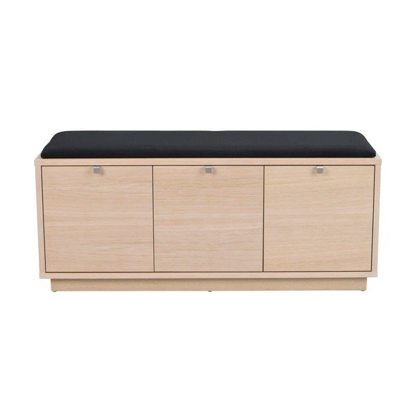 Scarpiera color legno con panca nera 106 cm Confetti - Rowico-image-2