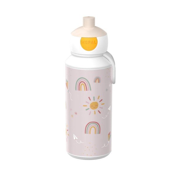 Bottiglia per bambini beige in plastica 400 ml Sunshine & Rainbow – Mepal