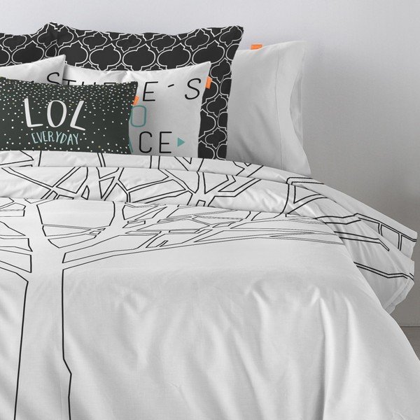 Copripiumino in cotone Home, 200 x 200 cm - Blanc-image-1