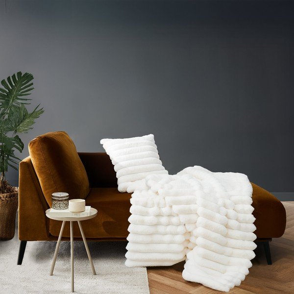 Coperta color crema in micropile 180x220 cm Boudoir – douceur d'intérieur-image-1