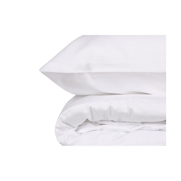 Set copripiumino e federa bianco in raso di cotone per letto matrimoniale/per letto esteso 240x220 cm Elegant – Mijolnir-image-4
