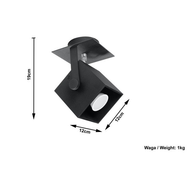 Apparecchio da soffitto nero Noe Uno - Sollux-image-3