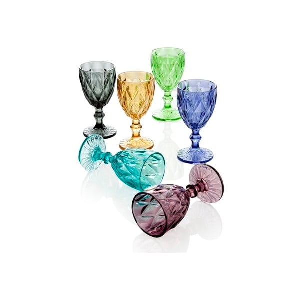 Set di 6 bicchieri Calice Diamante, 250 ml - Brandani