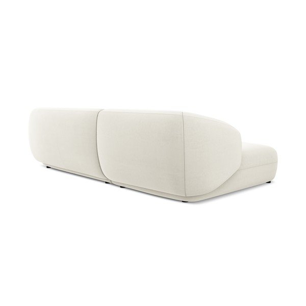 Divano angolare bianco (con penisola a sinistra) con rivestimento in velluto Moana – Makamii-image-3