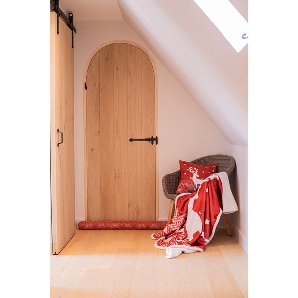 Coperta rossa in sherpa a tema Natale 130x150 cm – Tiseco Home Studio-image-2