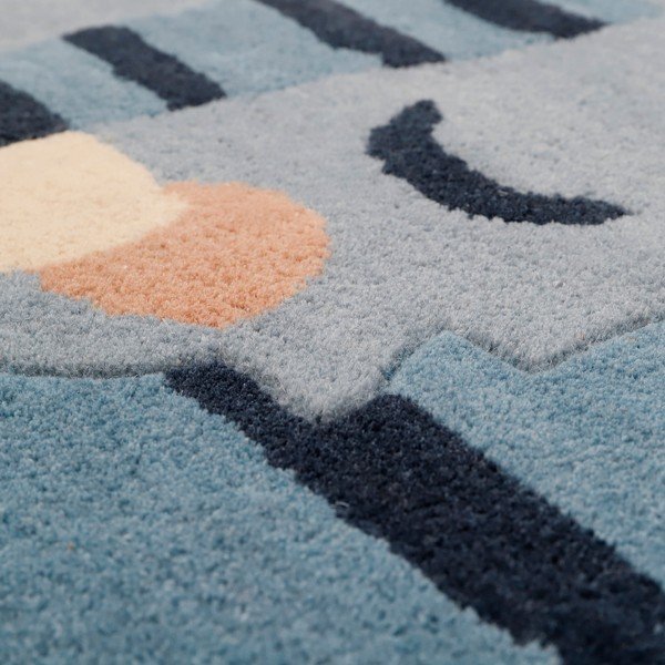 Tappeto di lana per bambini , 65 x 125 cm Blue Tigger - Nattiot-image-2
