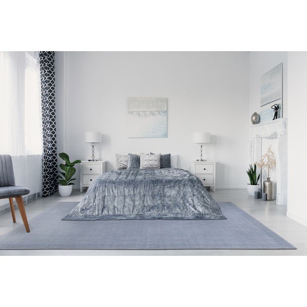 Tappeto in lana blu 200x300 cm Linea - Agnella-image-1
