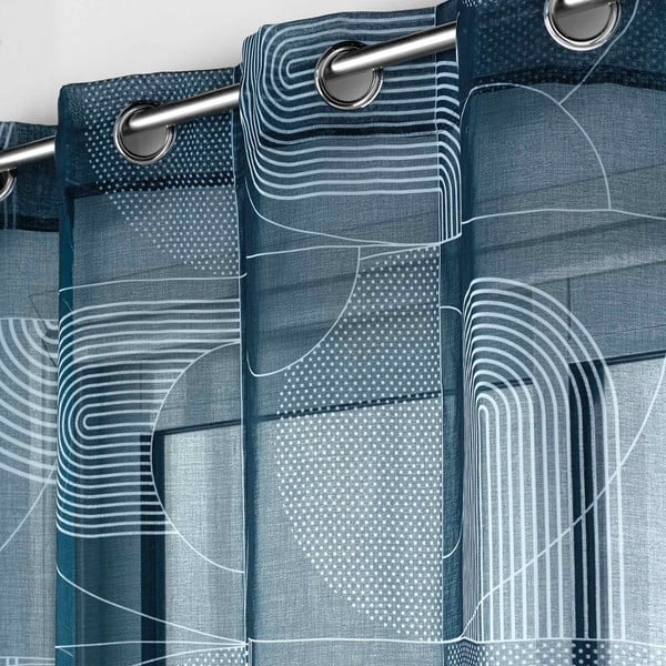 Tenda in voile blu scuro 140x280 cm Esquisse - douceur d'intérieur-image-1