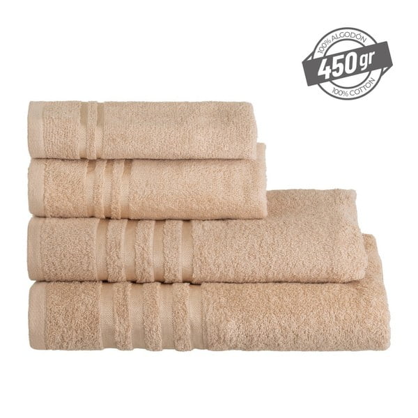 Asciugamano tipo terry beige in cotone 70x140 cm Simple – Casa Selección-image-4