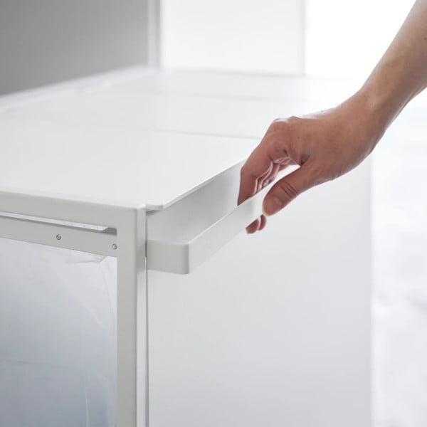 Bidone bianco in metallo per rifiuti differenziati Tower - YAMAZAKI-image-3