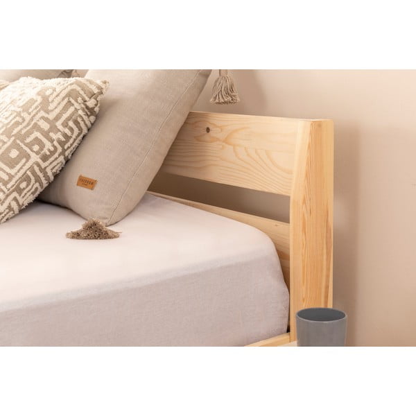 Letto matrimoniale colore naturale in legno di abete rosso con doghe 180x200 cm Venus - Kalune Design-image-3