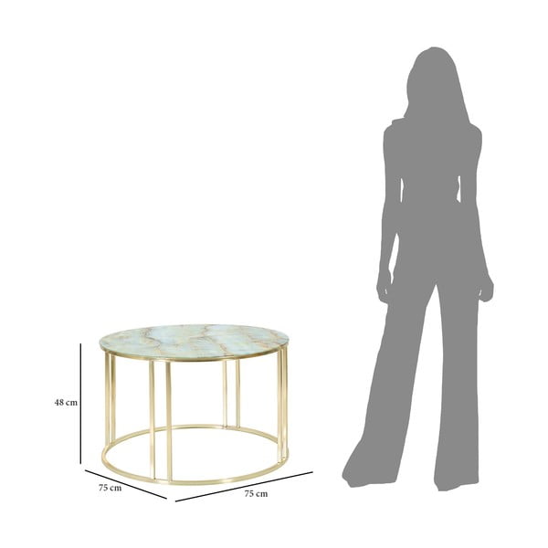 Tavolino bianco e oro , ø 75 cm Sepa - Mauro Ferretti-image-3