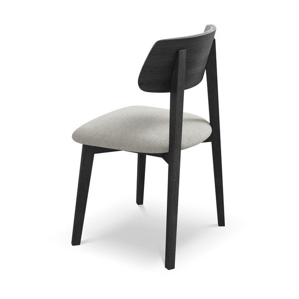 Sedia da pranzo grigio chiaro in legno massiccio Niu – Makamii-image-3