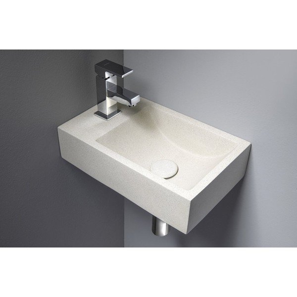 Lavabo in grigio chiaro in calcestruzzo 40x22 cm Crest – Sapho-image-1