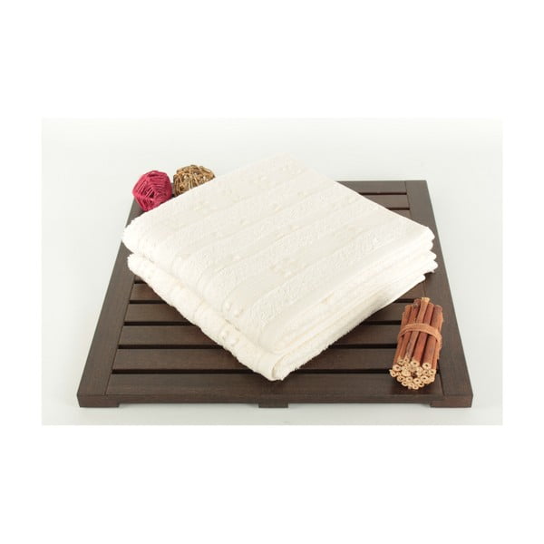 Set di 2 asciugamani Patlac crema, 50 x 90 cm - Foutastic