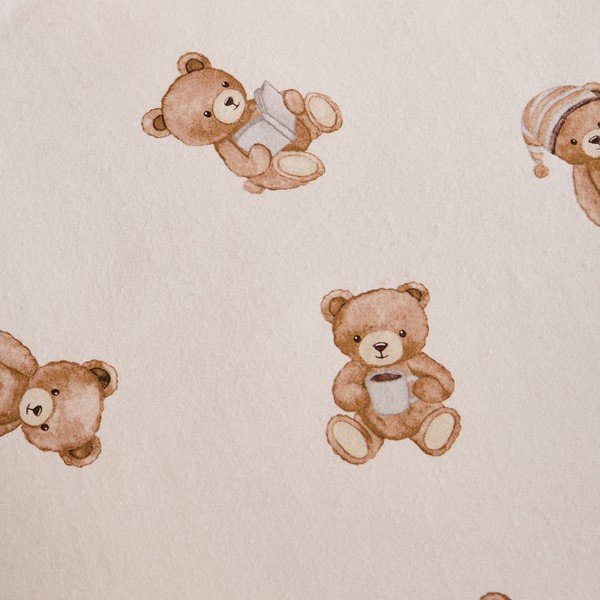 Lenzuolo con angoli per bambini color crema in flanella per letto singolo 70x140 cm Brushed Teddy Bear – Catherine Lansfield-image-1