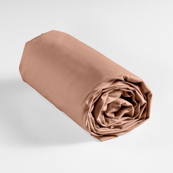 Lenzuolo con angoli color salmone in cotone 160x200 cm Lina – douceur d'intérieur-image-3