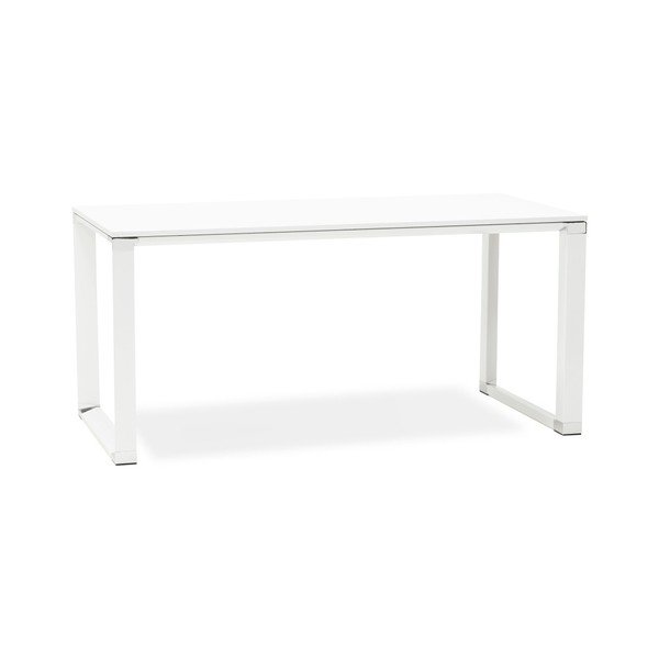 Scrivania bianca con piano in legno Warner - Kokoon
