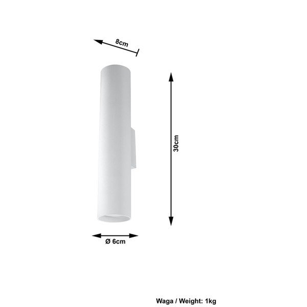 Lampada da parete bianca 2 Castro - Sollux-image-3