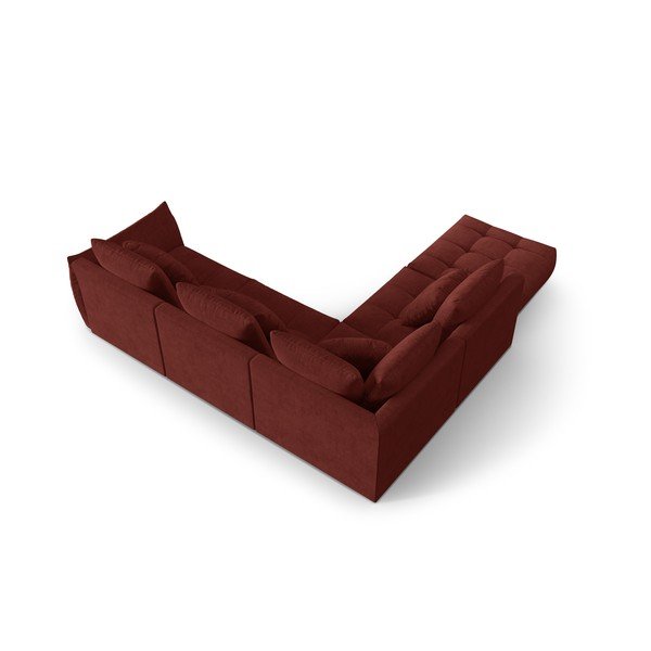 Divano angolare rosso (angolo sinistro/verso L) Bloom - Micadoni Home-image-3