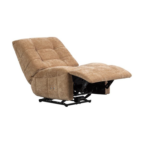 Poltrona da relax marrone chiaro reclinabile con rivestimento in velluto a coste Hein – WOOOD-image-3