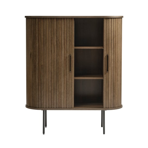 Credenza marrone effetto rovere 100x118 cm Nola - Unique Furniture-image-4