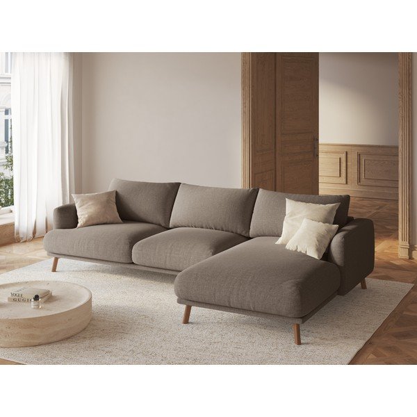 Divano angolare grigio tortora (con penisola a destra/con chaise lounge) Naomi – Micadoni -image-1