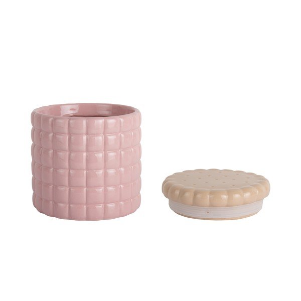 Scatola decorativa rosa chiaro in ceramica ø 14x15 cm Biscuit Box – PT LIVING-image-3