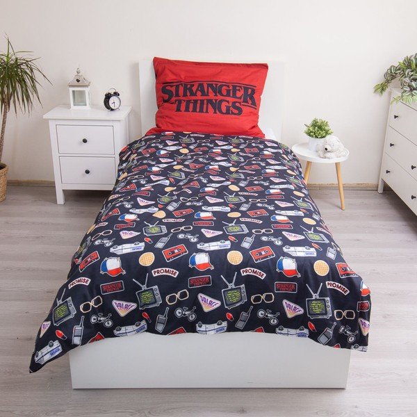 Set copripiumino e federa da bambini in cotone per letto singolo 140x200 cm Stranger Things "Upside Down" – Jerry Fabrics-image-3