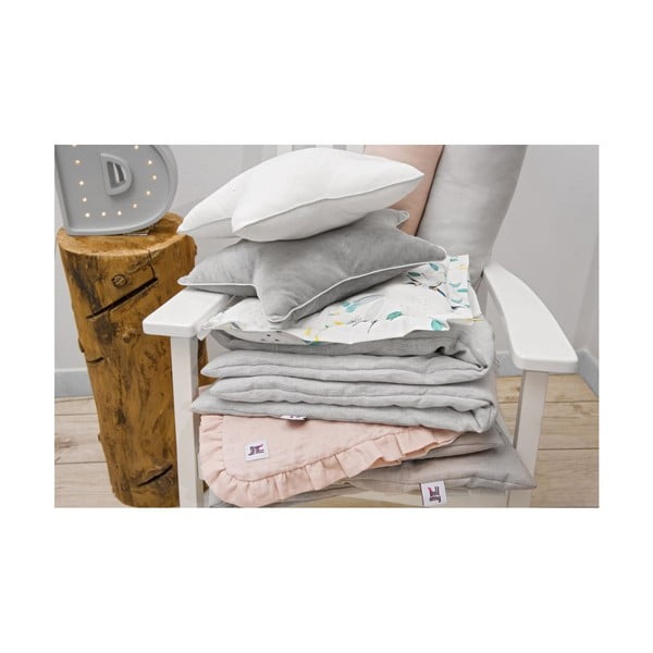 Biancheria da letto grigia a righe, 140 x 200 cm True - BELLAMY-image-3