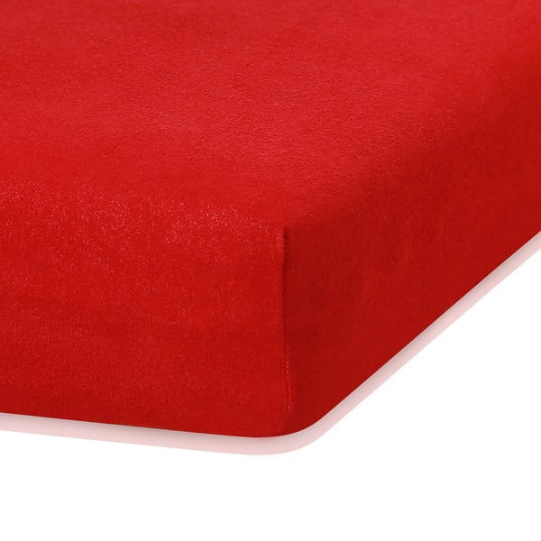 Lenzuolo elastico rosso ad alto contenuto di cotone, 80/90 x 200 cm Ruby - AmeliaHome
