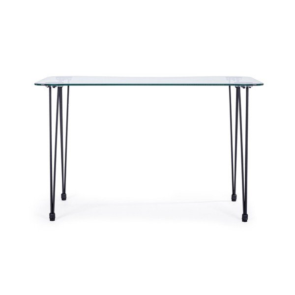 Scrivania con piano in vetro 60x120 cm Rondo – Bizzotto-image-2