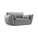 Poltrona grigio chiaro con rivestimento in velluto Vanda – Mazzini Sofas