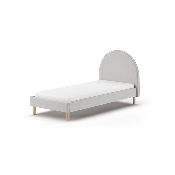 Letto singolo imbottito grigio con griglia 90x200 cm MOON - Vipack