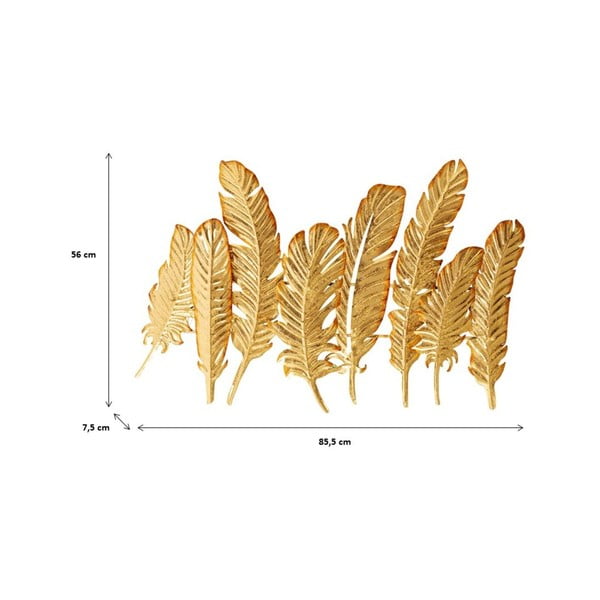 Appendiabiti da parete in metallo color oro, larghezza 86 cm Leaf - Kare Design-image-4