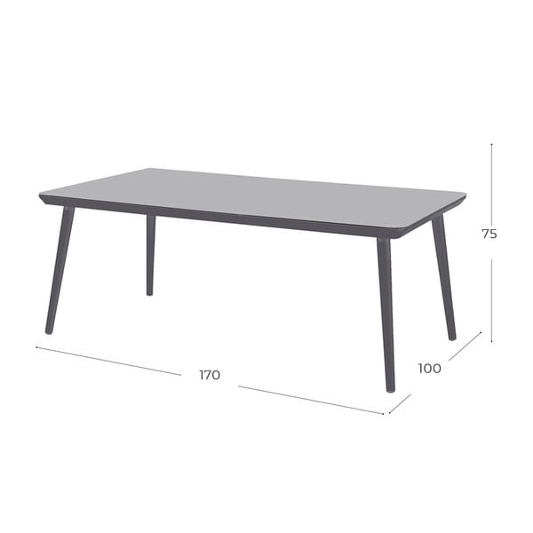 Tavolo da pranzo grigio da giardino 170x100 cm Sophie - Hartman-image-1
