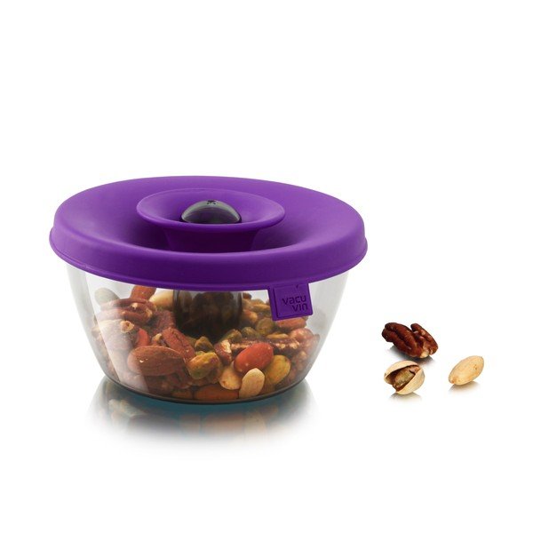 Fialová vzduchotěsná dóza Vacu Vin PopSome