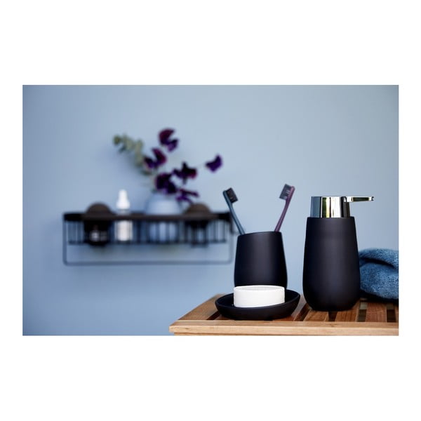Tazza in ceramica nera per spazzolini da denti Badi - Wenko-image-2