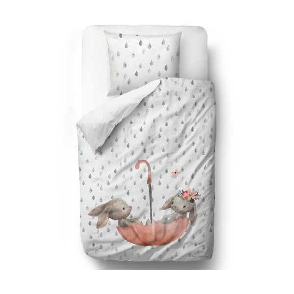 Biancheria da letto per bambini in cotone sateen Fox Bunnie, 140 x 200 cm Forest School - Butter Kings