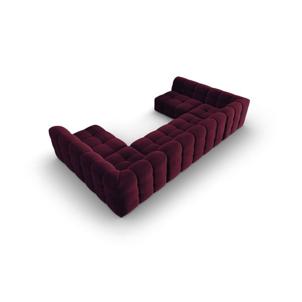 Divano angolare in velluto bordeaux (a U) Kendal - Micadoni Home-image-4