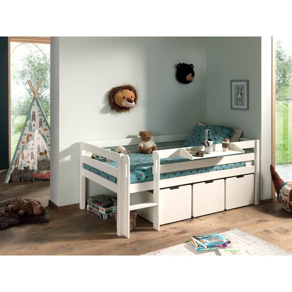 Cassetti bianchi sotto il letto dei bambini 3 pezzi Pino - Vipack-image-4