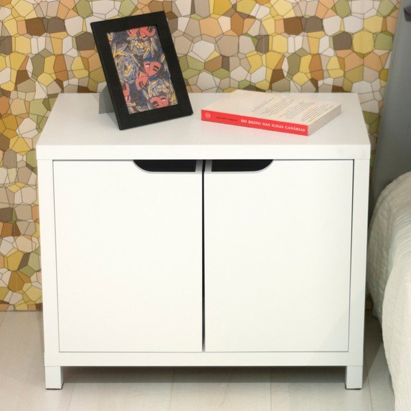 Bílá komoda se 2 úložnými boxy TemaHome Basic-image-1