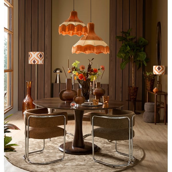 Sedia da pranzo marrone chiaro in imbottito con braccioli Adante – Light & Living-image-2