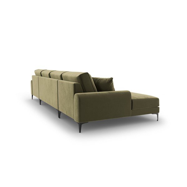 Divano a U in velluto verde Madara - Mazzini Sofas-image-3