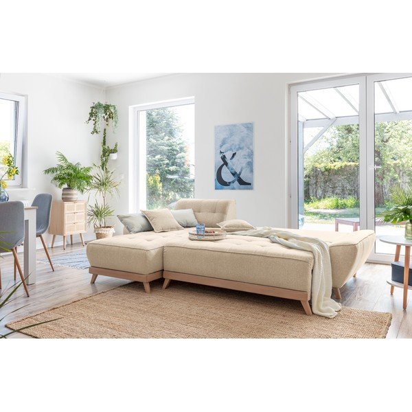 Divano letto angolare beige (variabile) Dazzling Daisy - Miuform-image-4